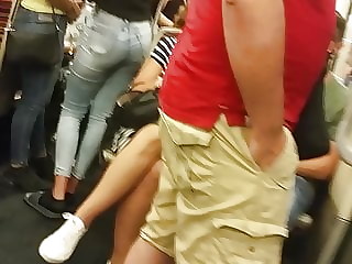Candid  French Arab girl's ass in subway
