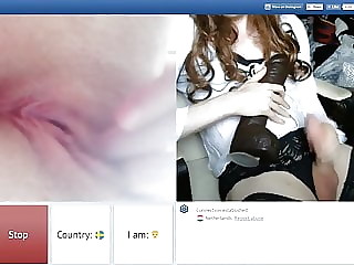 chatroulette - sexy moaning while masturbating we both cums